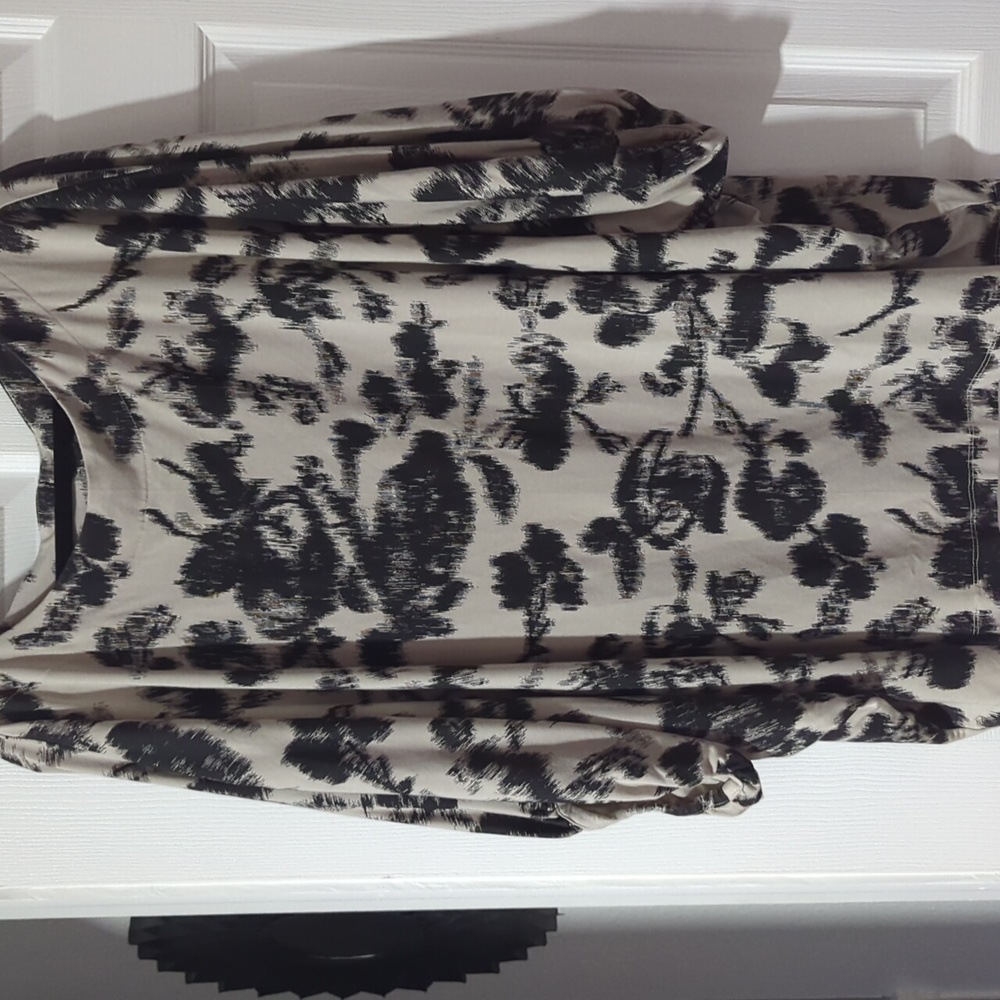NWT Bryn Walker Wilder Flori Print Jersey Boat Neck Elbow Dolman Tunic- Large - Picture 2 of 6